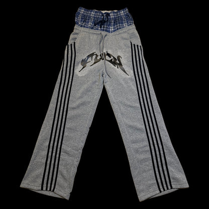 Baggy Double Waisted Grey FUCK Sweatpants (M-L)