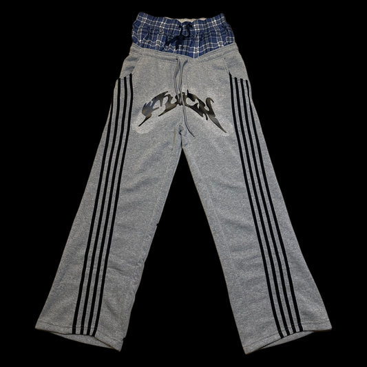 Baggy Double Waisted Grey FUCK Sweatpants (M-L)