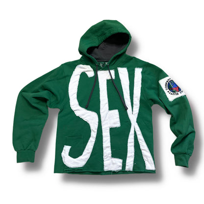 Green SEX Cropped Hoodie (S)