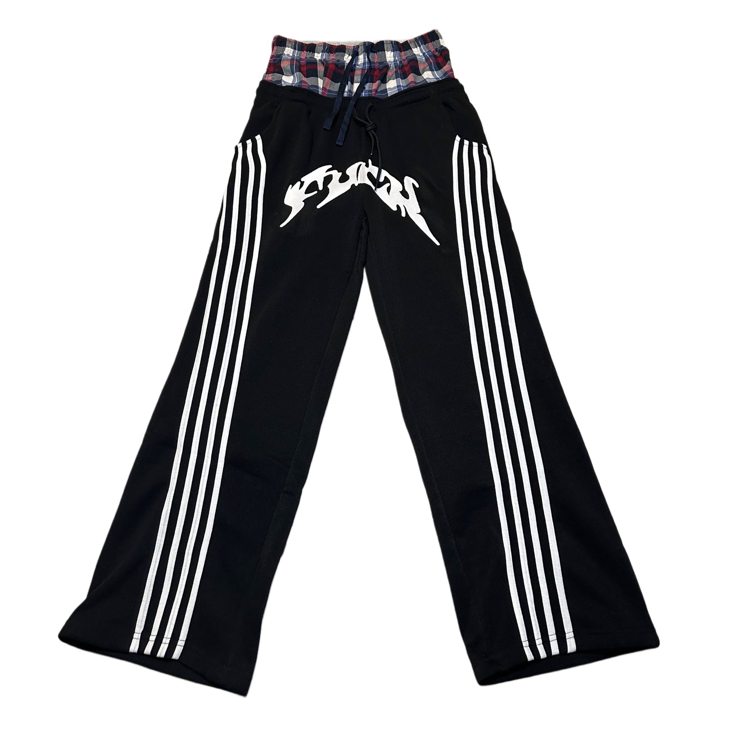 Baggy Double Waisted Black FUCK Sweatpants (M-L)
