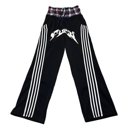 Baggy Double Waisted Black FUCK Sweatpants (M-L)