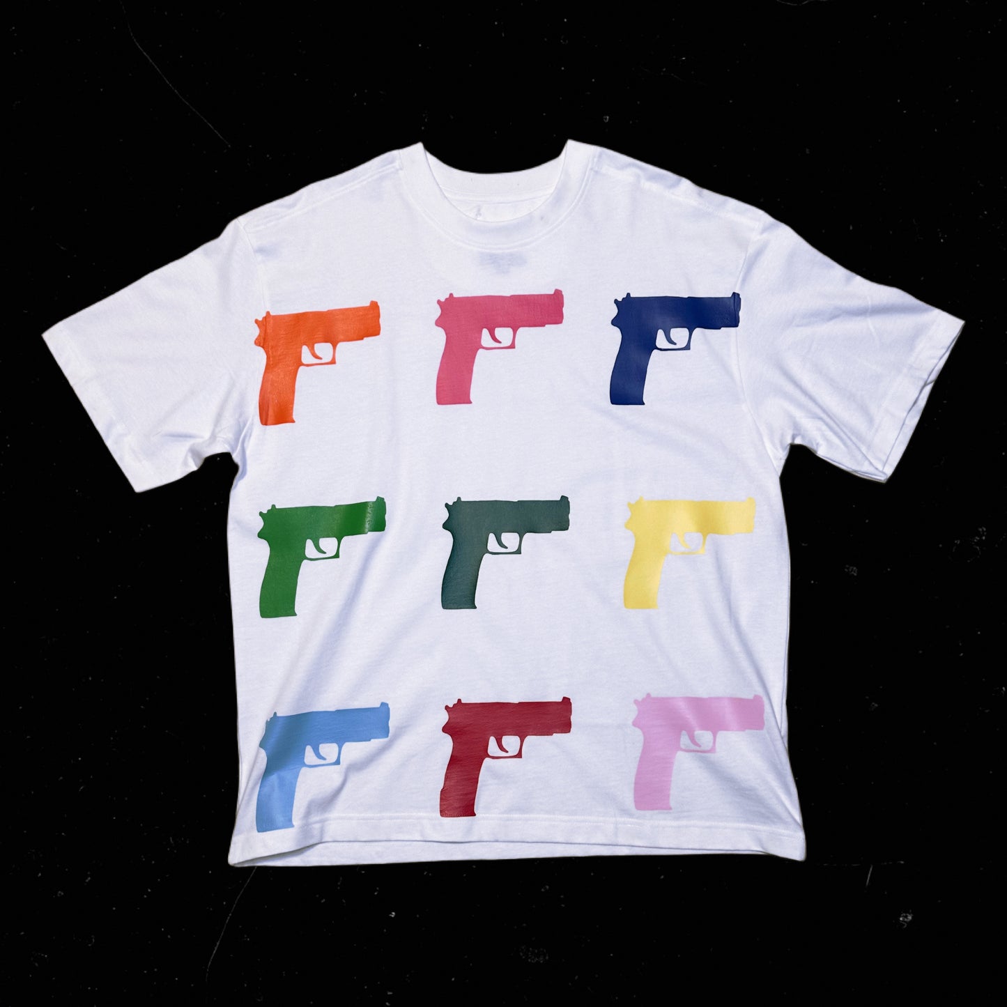 Colorful Guns Boxy Tee w/o rhinestones (XL)
