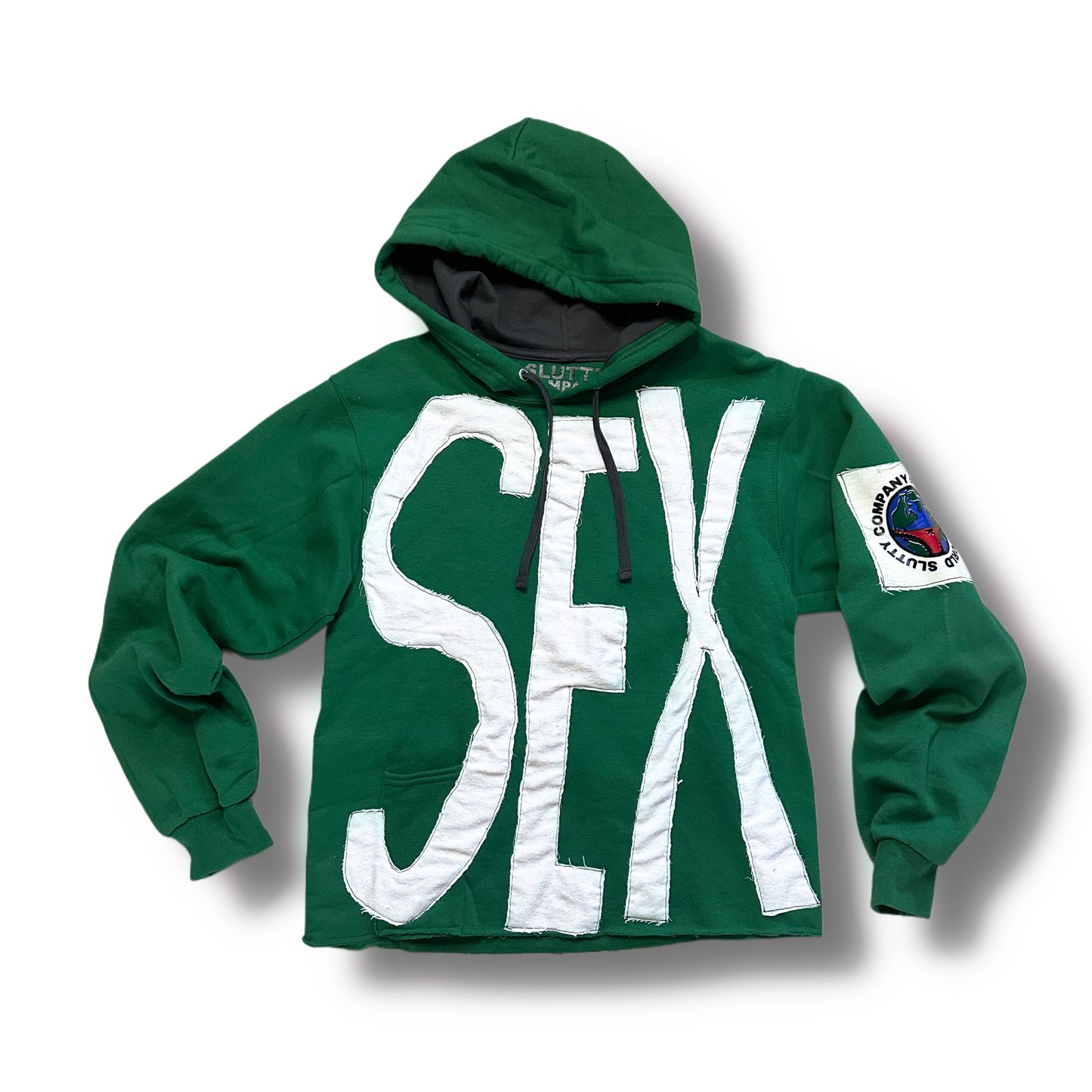 Green SEX Cropped Hoodie (S)