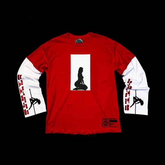 Cropped Layered Long-sleeve T-Shirt (M)