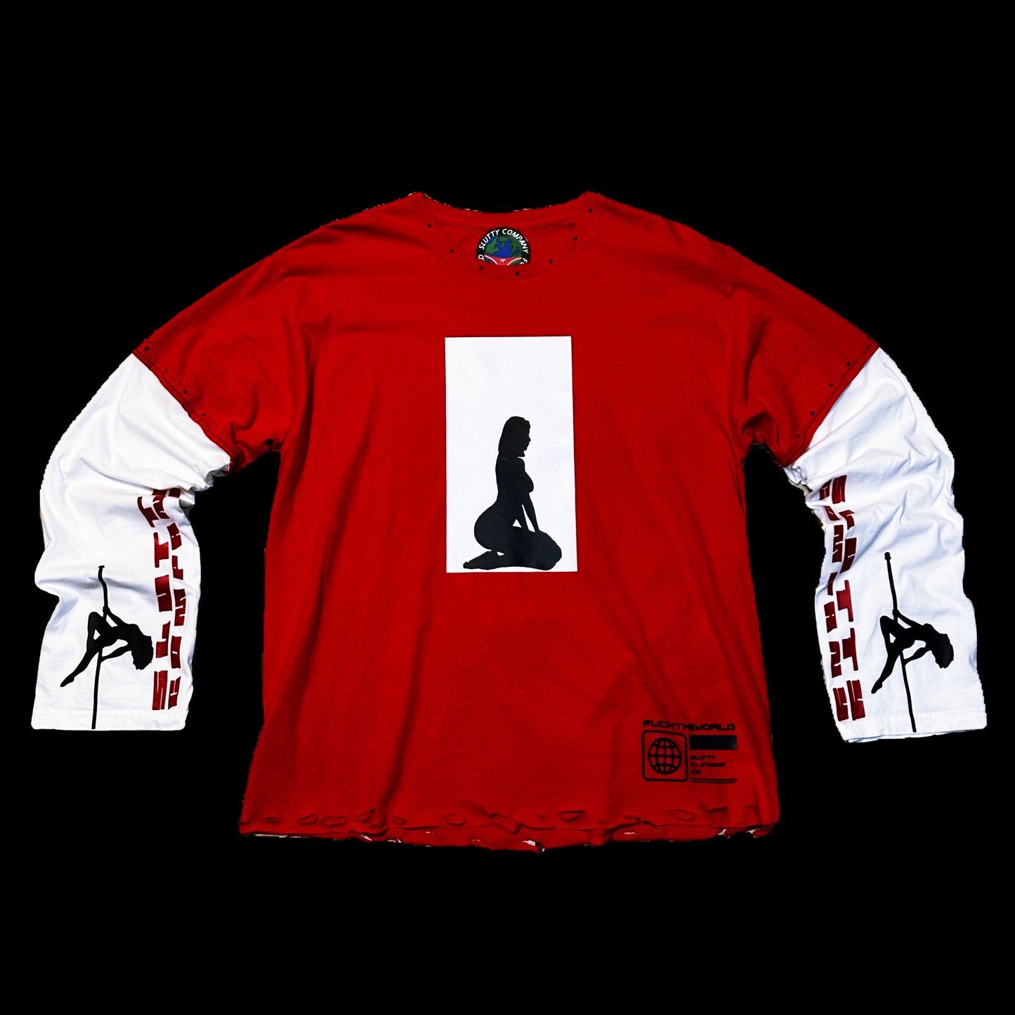 Cropped Layered Long-sleeve T-Shirt (L)